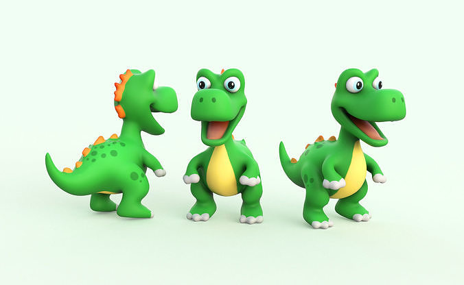 Cartoon Dinosaur Cute Low-poly 3D model