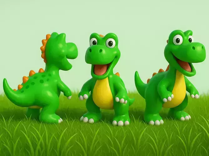 Cartoon Dinosaur Cute Low-poly 3D model