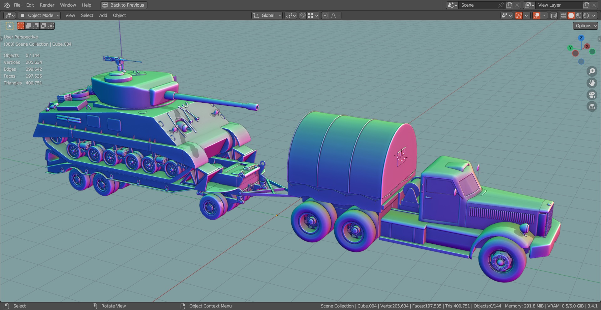 M19 Tank Transporter-Sherman Tank  Base Mesh Model Low-poly 3D model_12