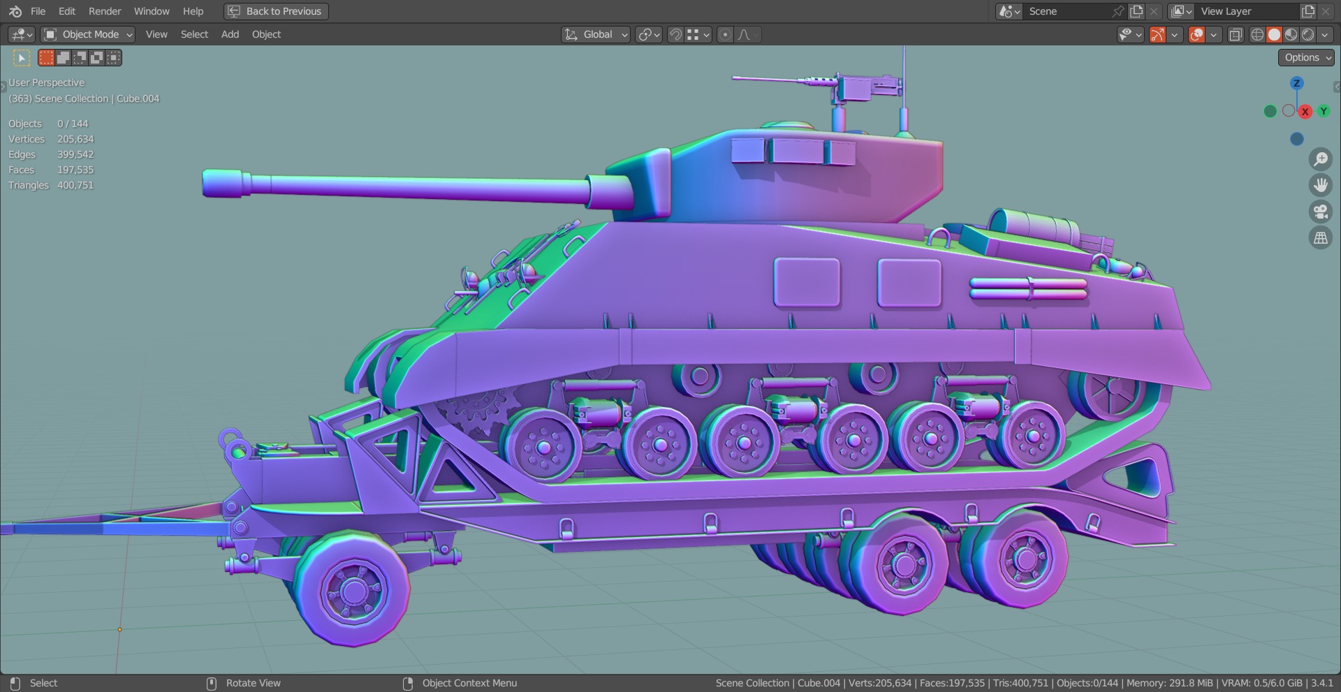 M19 Tank Transporter-Sherman Tank  Base Mesh Model Low-poly 3D model_9