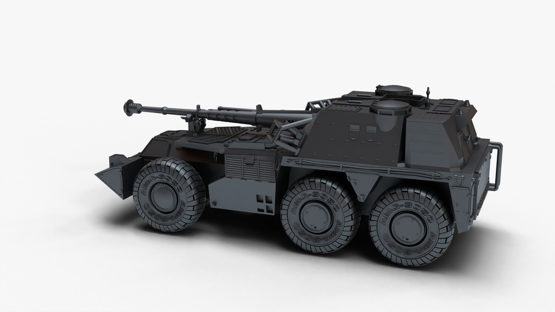 tank gun G6 3D print model_5