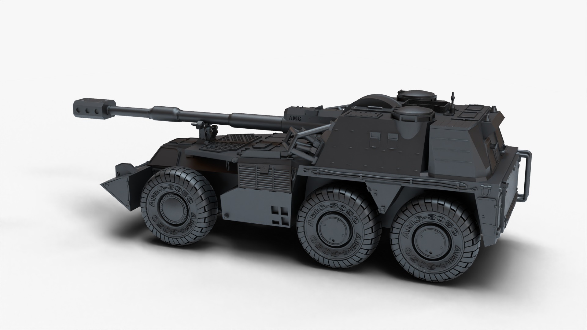tank gun G6 3D print model_4