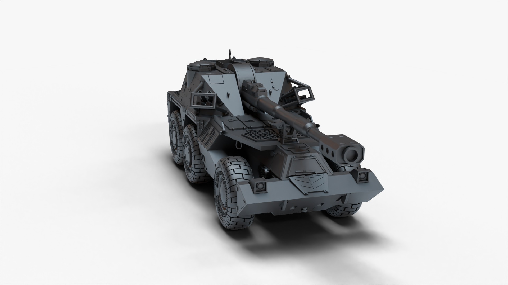 tank gun G6 3D print model_10