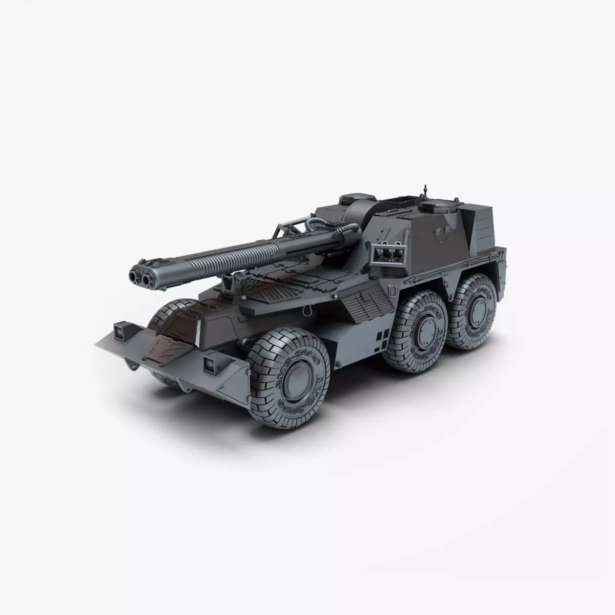 tank gun G6 3D print model_0