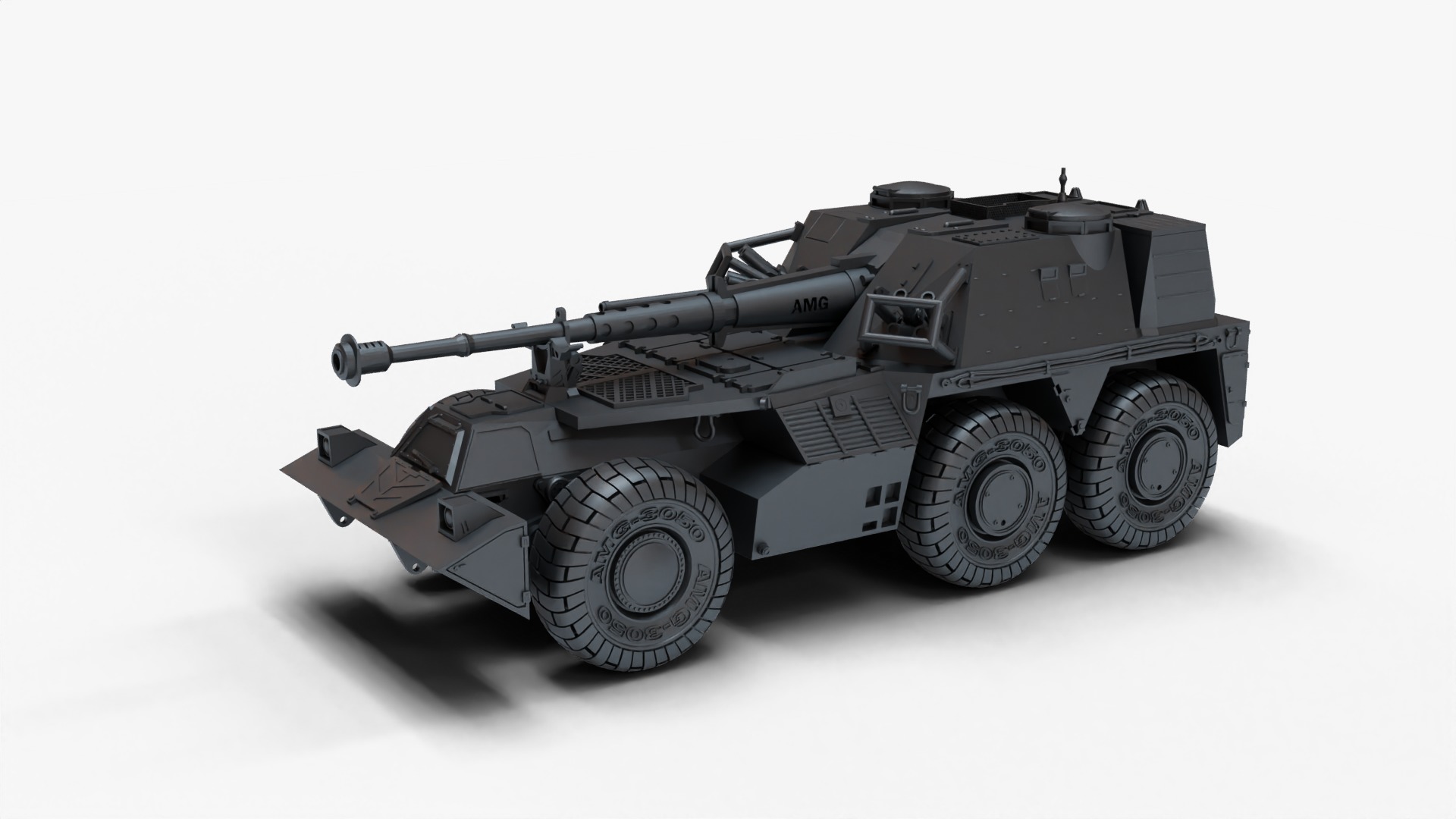 tank gun G6 3D print model_2