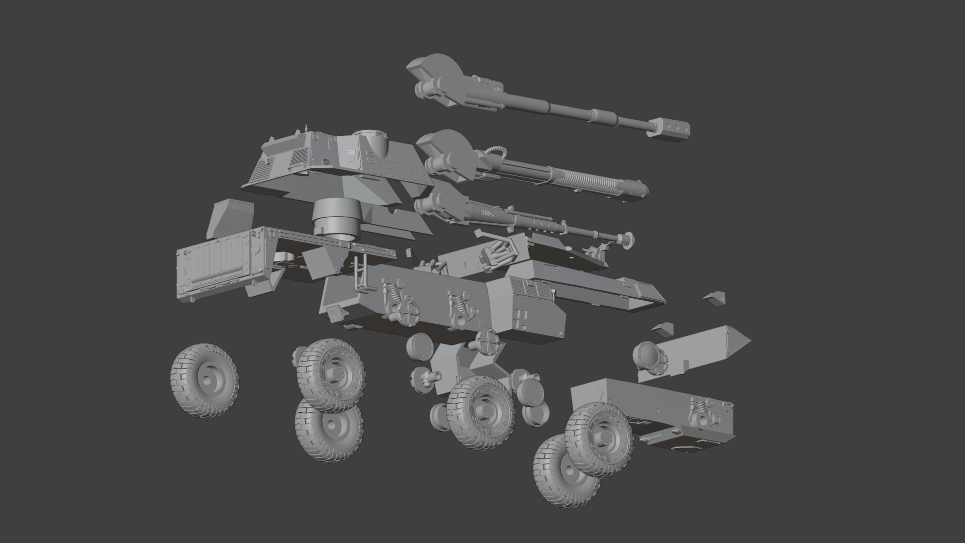tank gun G6 3D print model_15