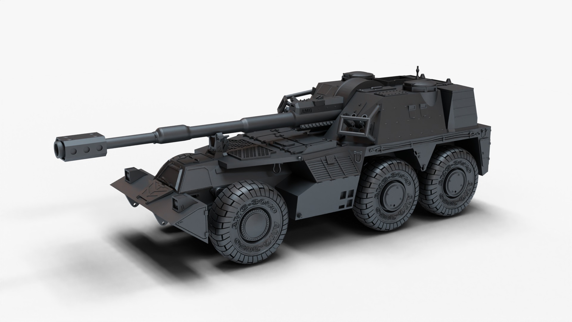 tank gun G6 3D print model_1