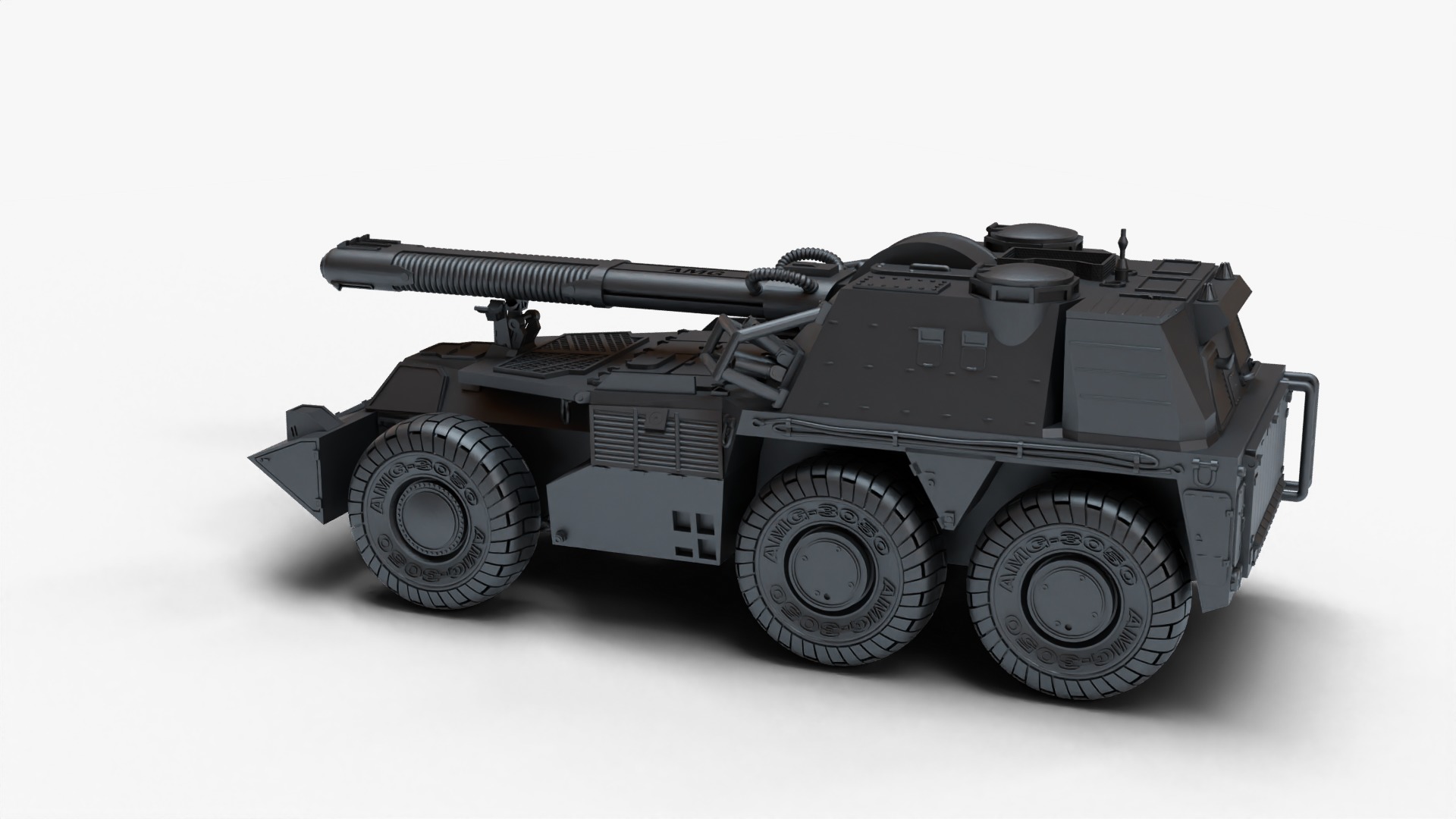 tank gun G6 3D print model_6