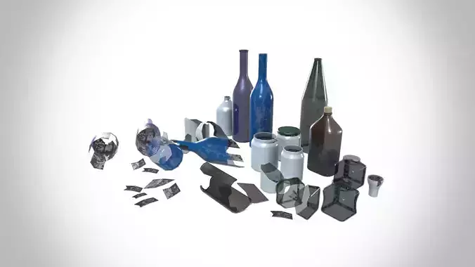 Glass Wine Bottle Storage Bottle with Lid Cap Low-poly 3D model