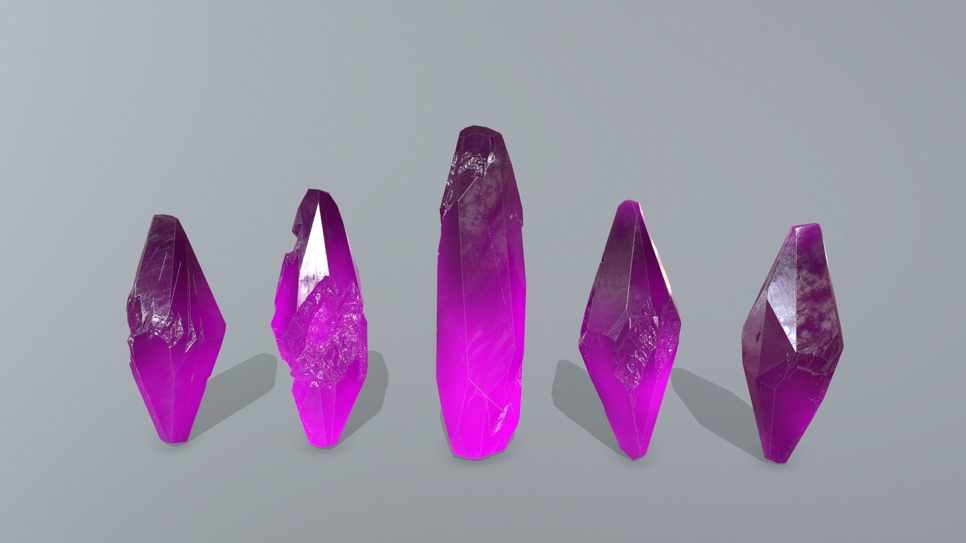 crystal set 2 Low-poly 3D model_5
