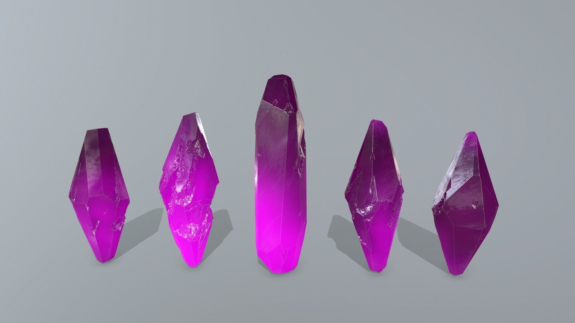 crystal set 2 Low-poly 3D model_4