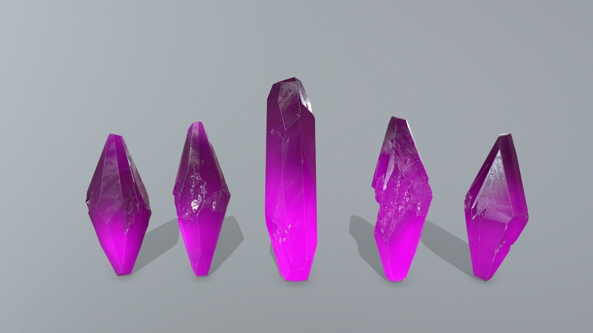 crystal set 2 Low-poly 3D model_2