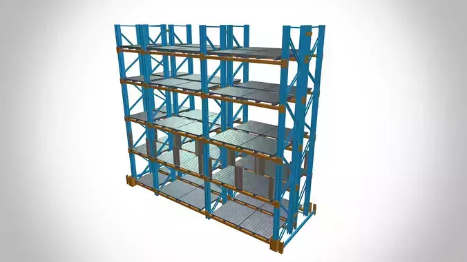 Industrial Storage Rack Warehouse 3D model