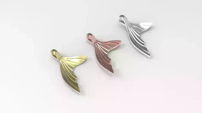 Fish tail pendant printable 3dmodel 3D print model 3D print model