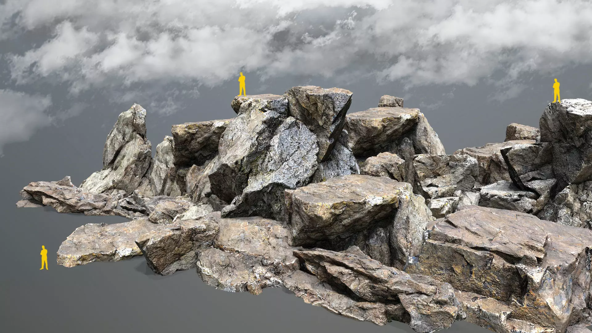 desert rocks Low-poly 3D model_0