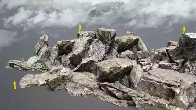 desert rocks Low-poly 3D model