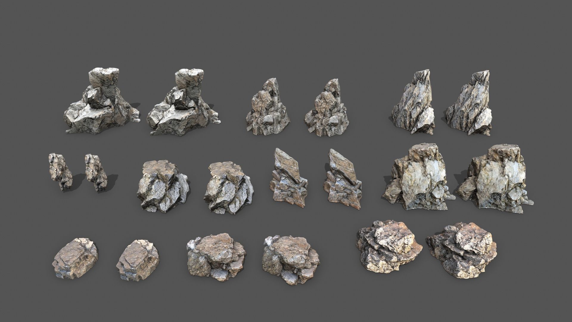 desert rocks Low-poly 3D model_23
