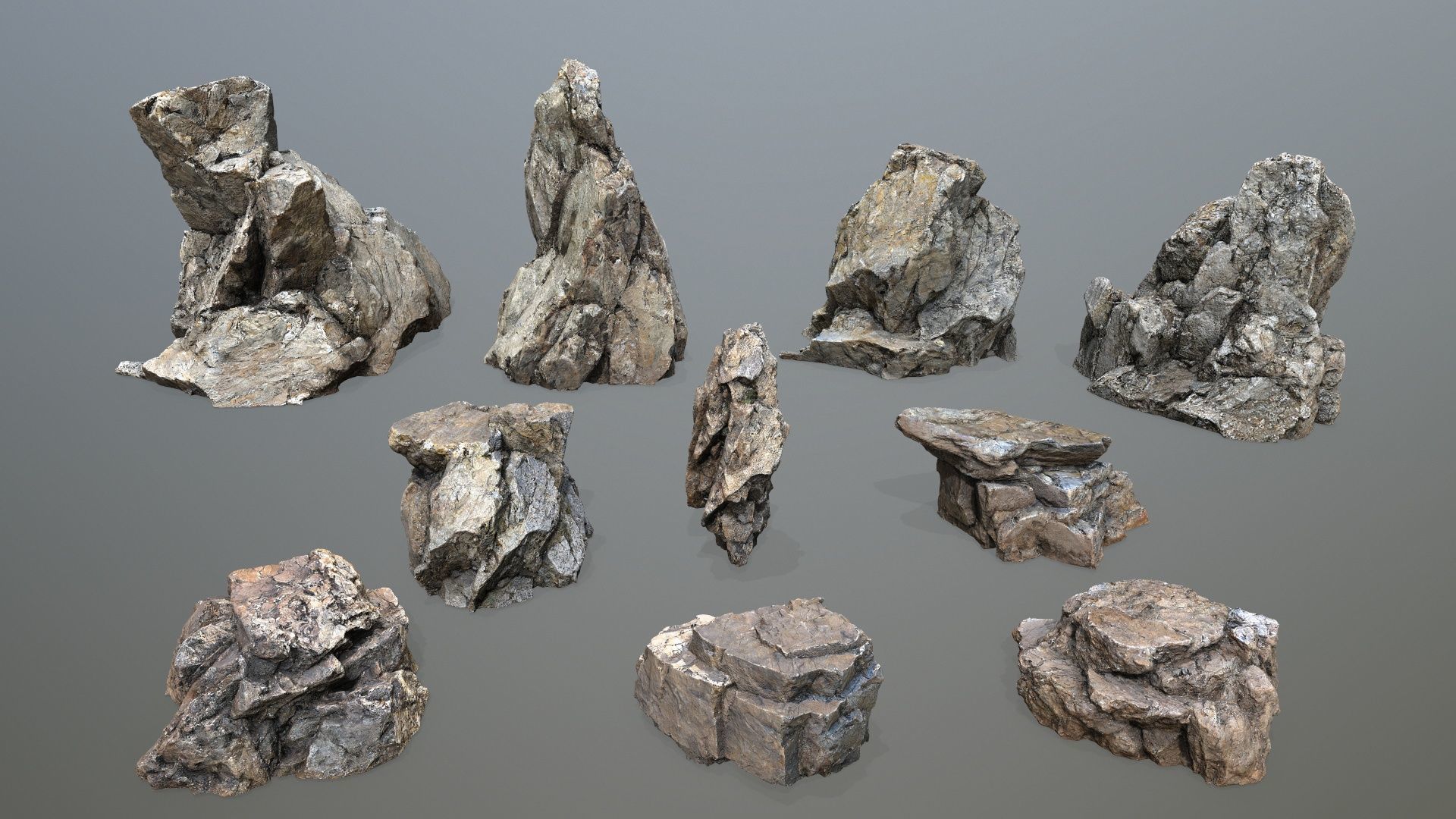 desert rocks Low-poly 3D model_2