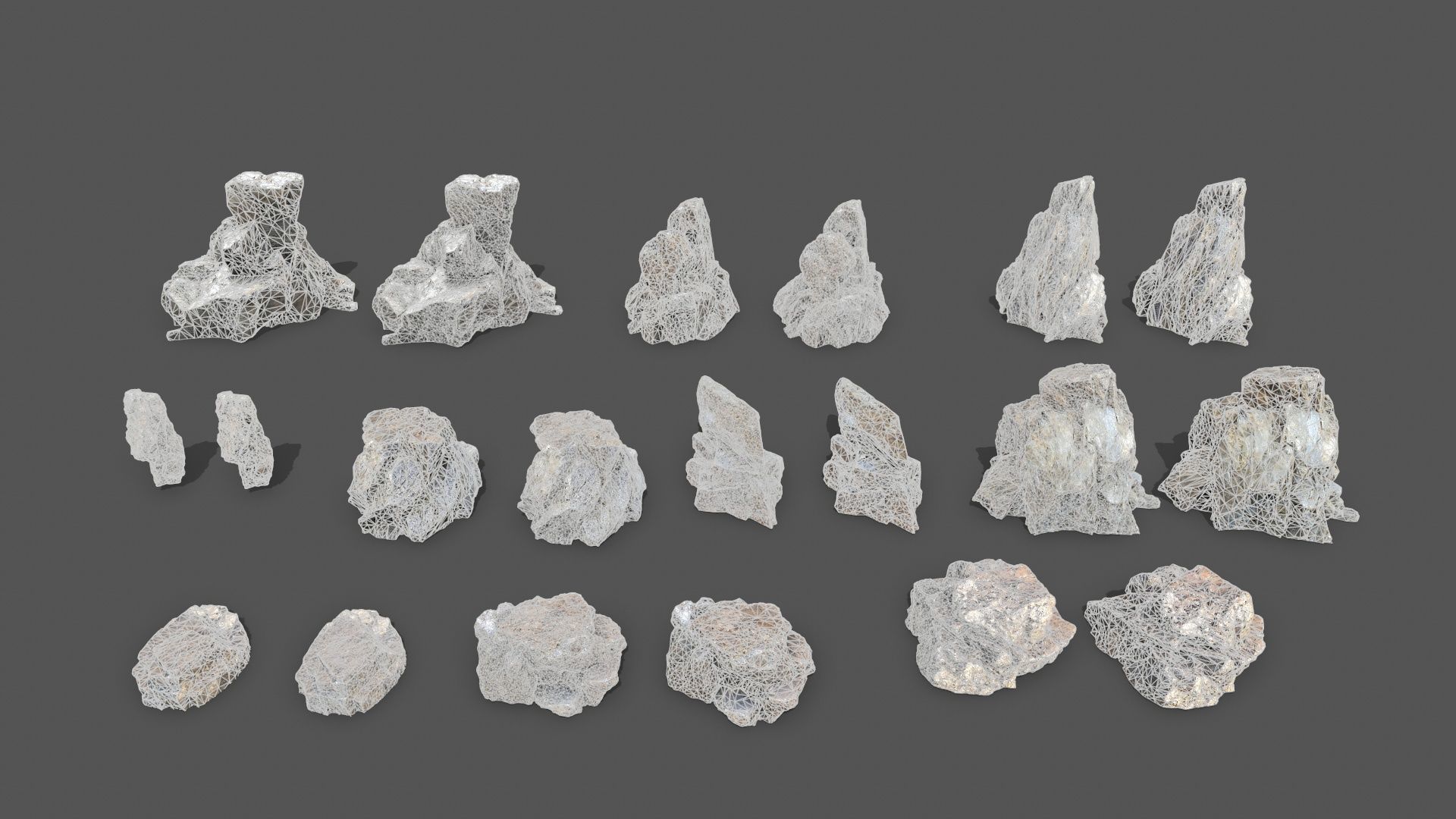 desert rocks Low-poly 3D model_24