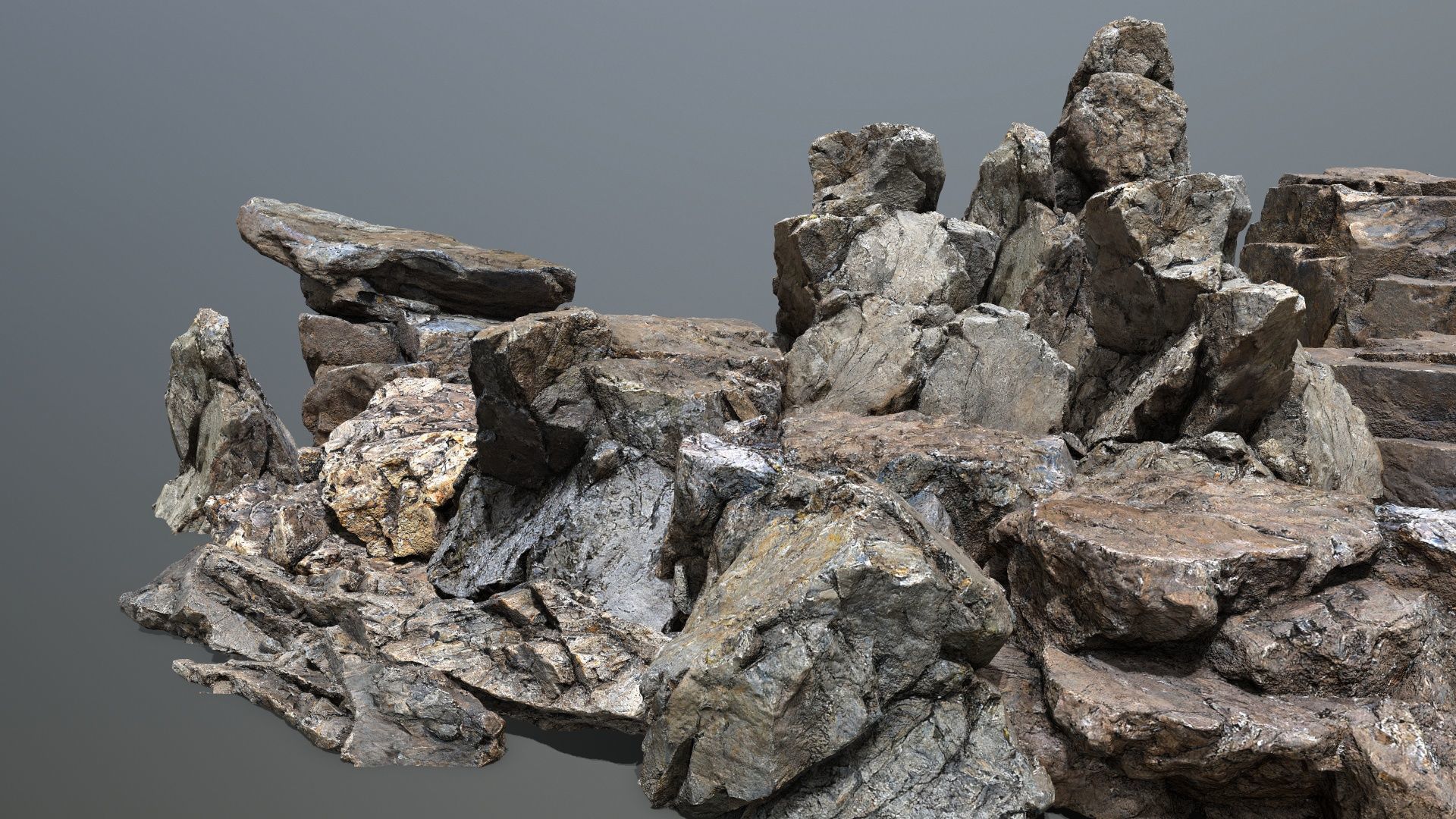 desert rocks Low-poly 3D model_1