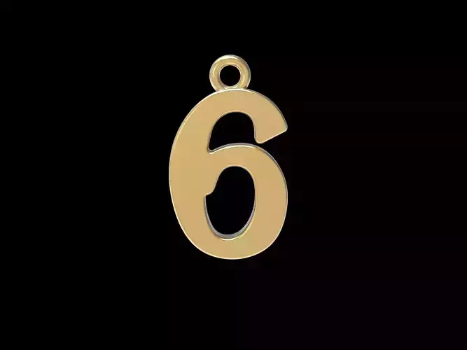 pendant number six 6 3D print model