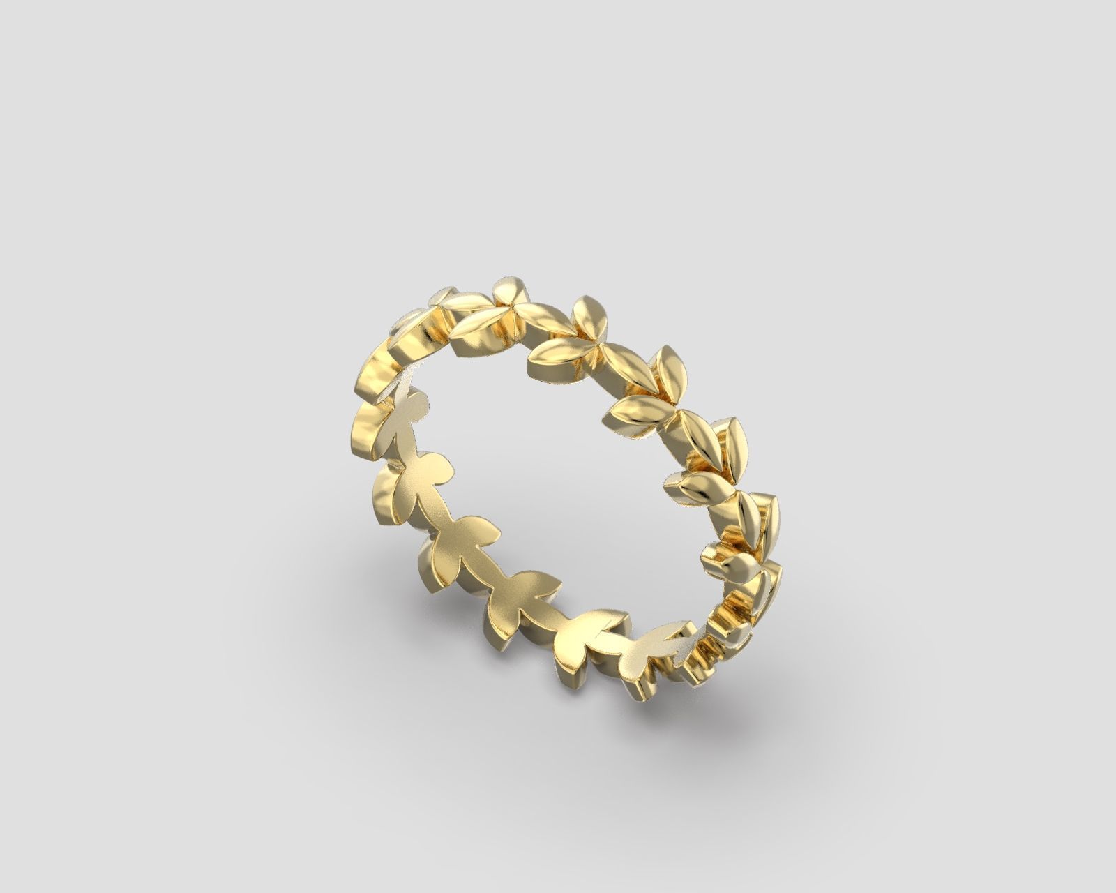 R 193 Leaf style ring 3D print model_8