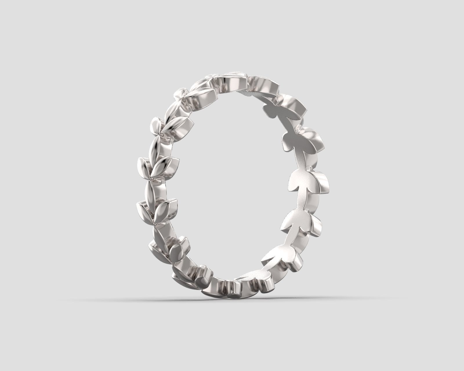 R 193 Leaf style ring 3D print model_5