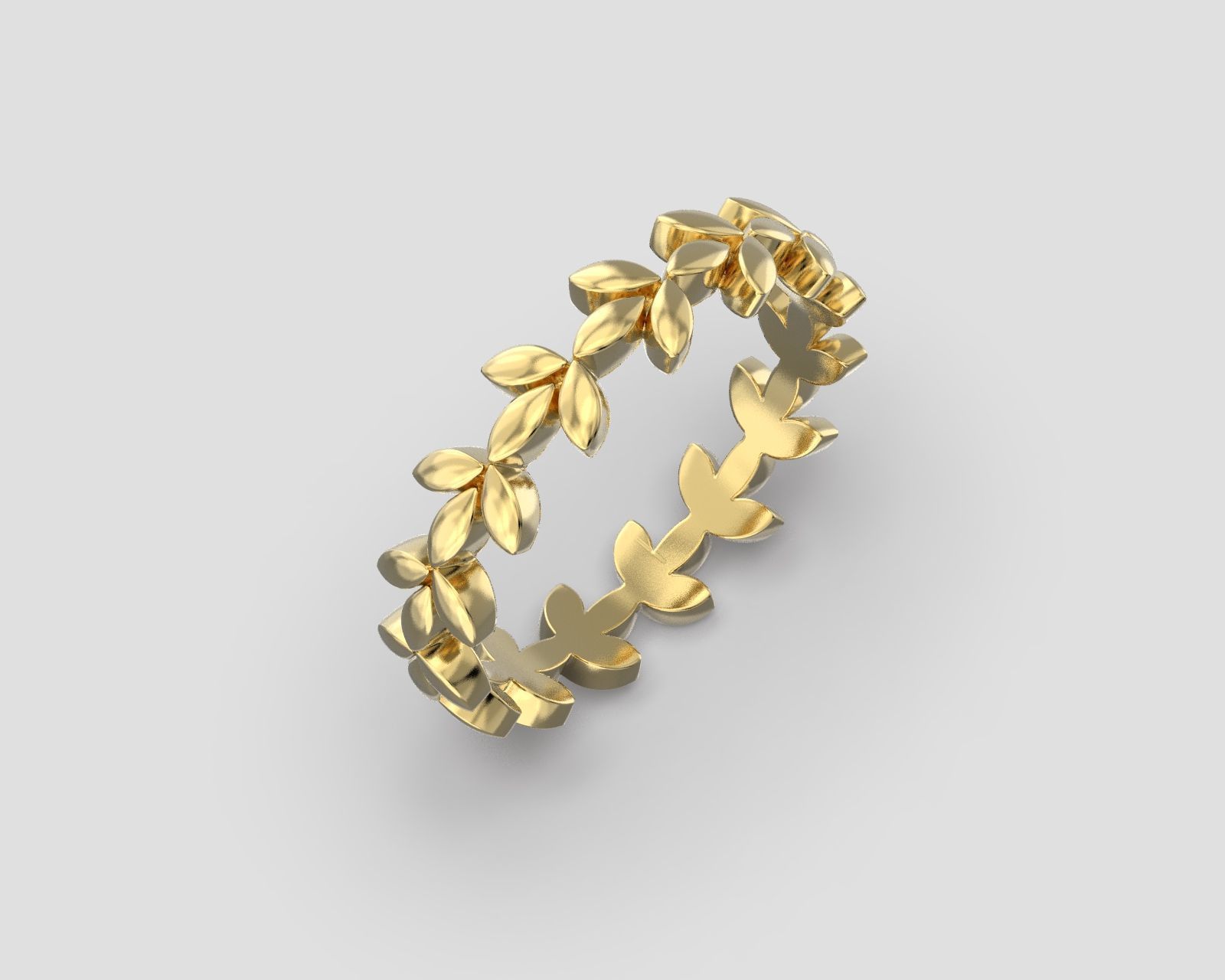 R 193 Leaf style ring 3D print model_12