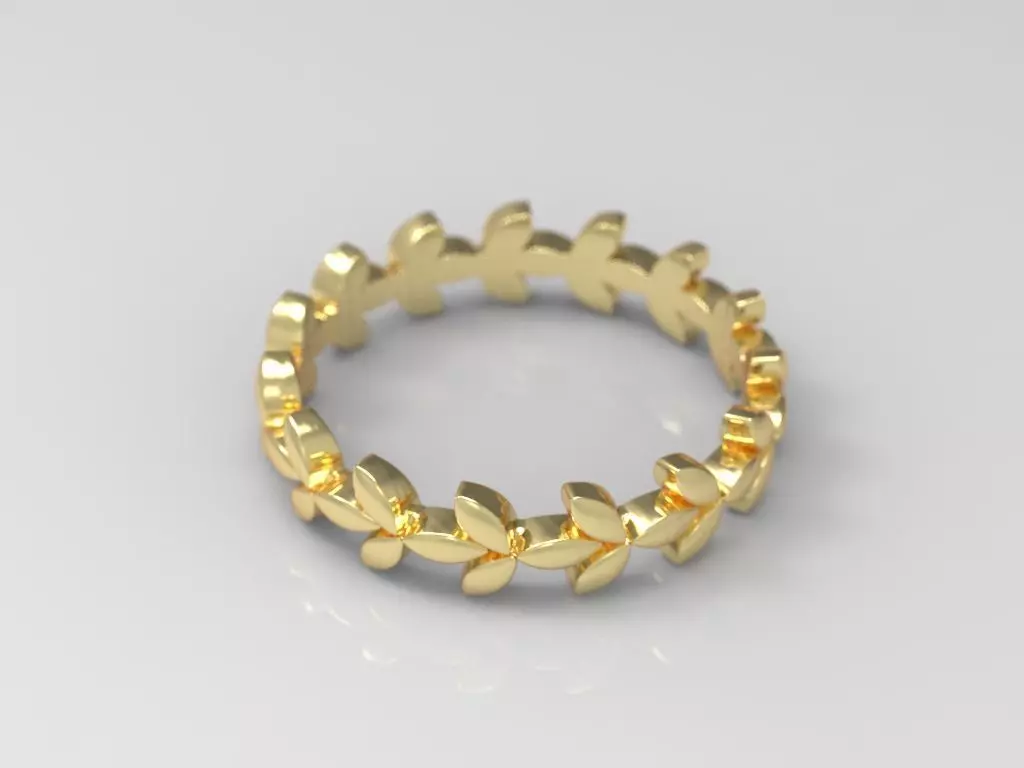 R 193 Leaf style ring 3D print model_0