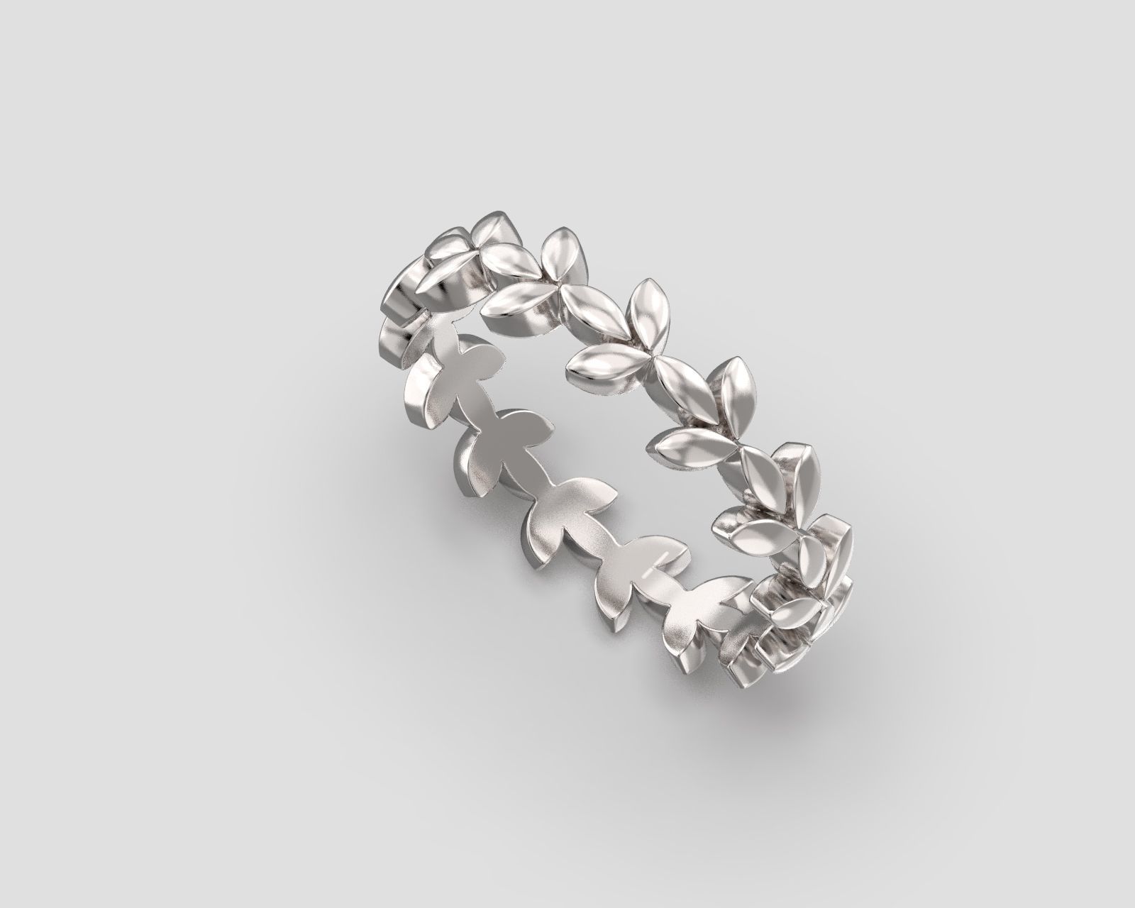 R 193 Leaf style ring 3D print model_4