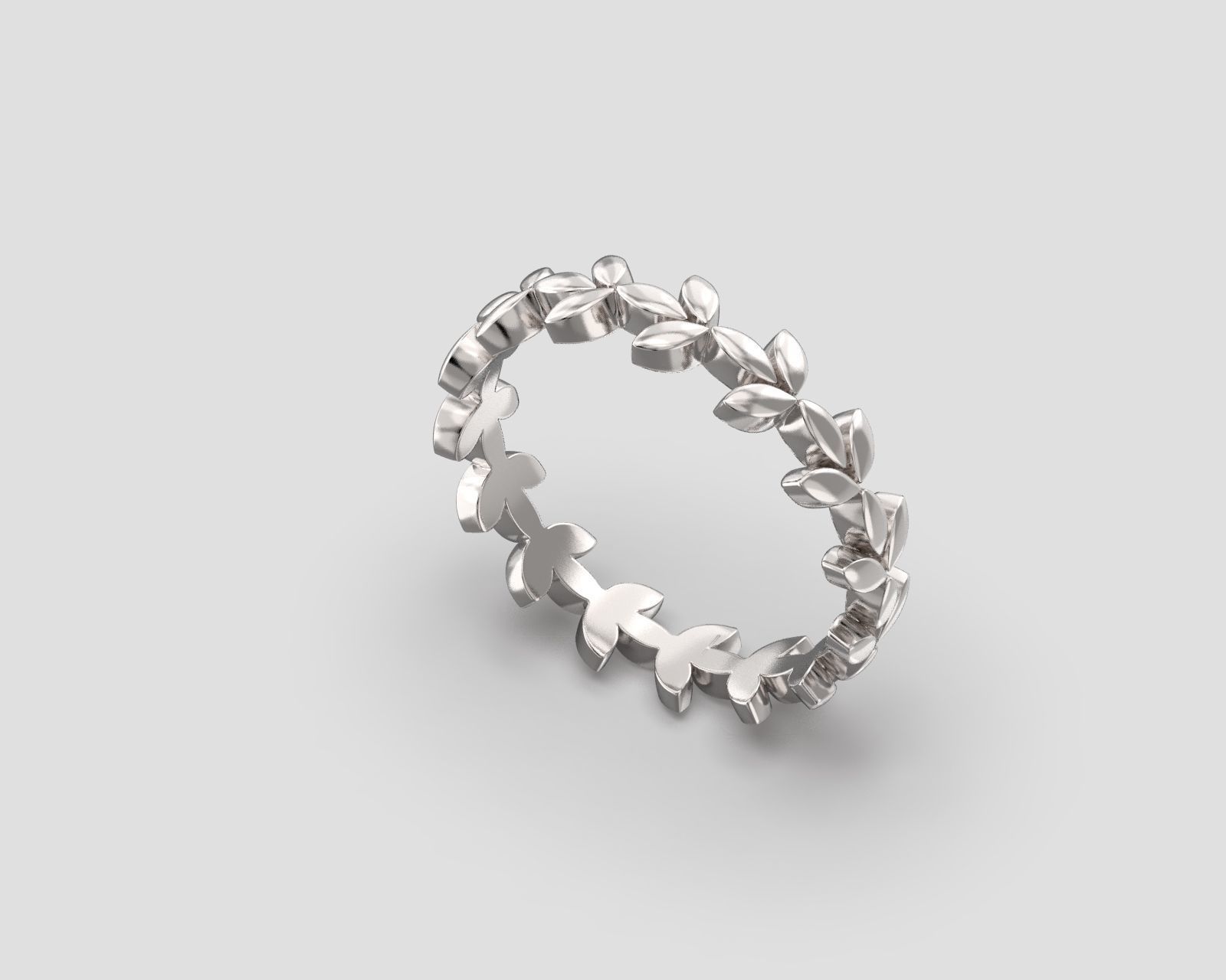 R 193 Leaf style ring 3D print model_6
