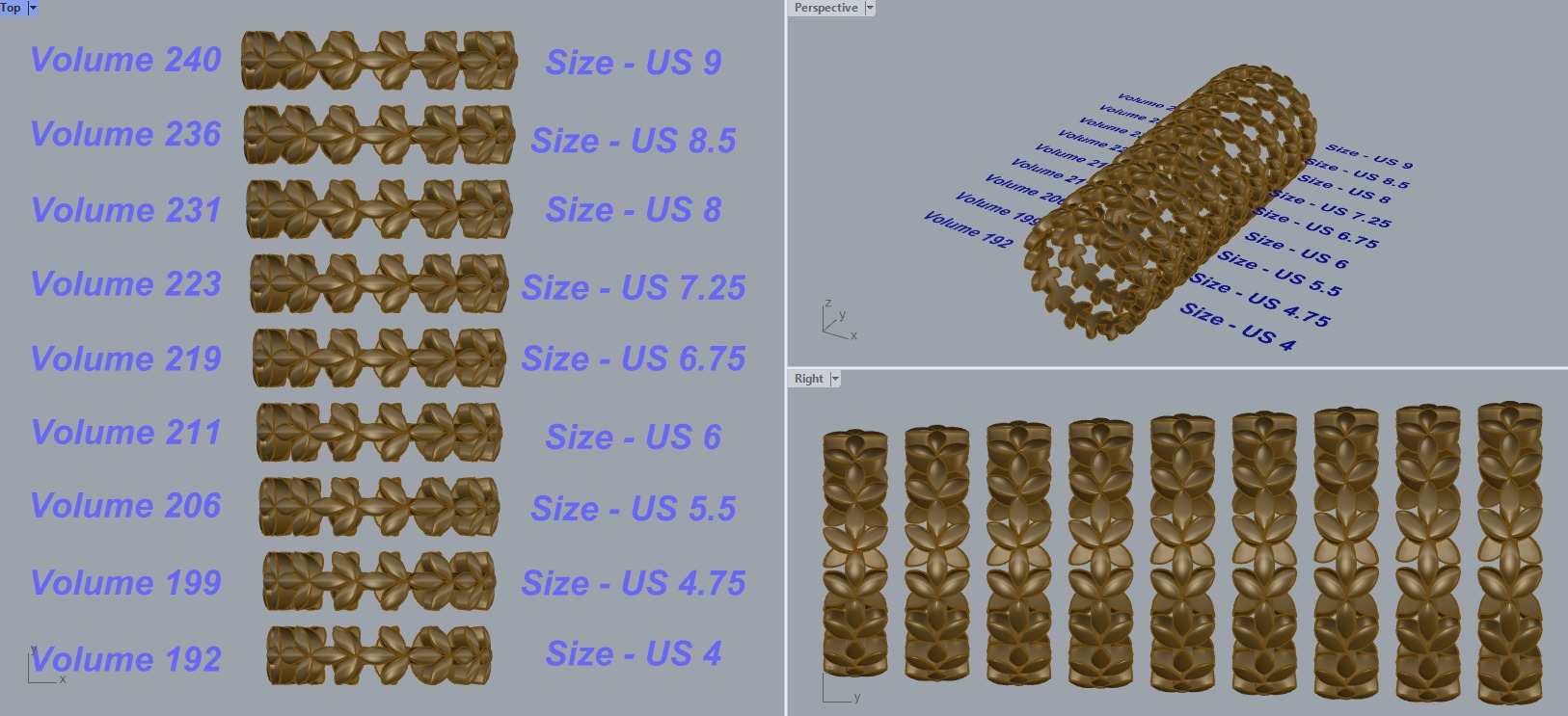 R 193 Leaf style ring 3D print model_1