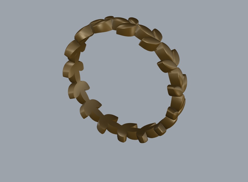 R 193 Leaf style ring 3D print model_15
