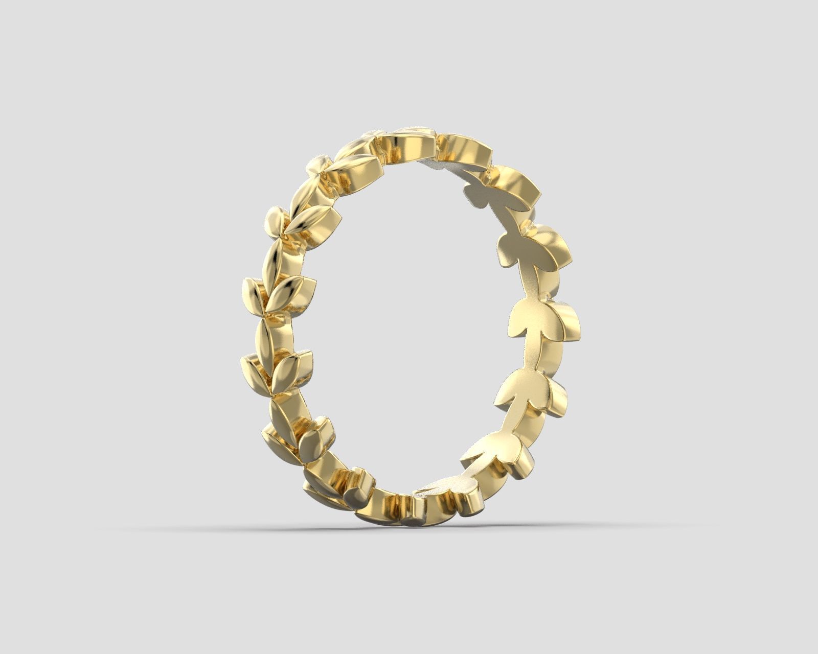 R 193 Leaf style ring 3D print model_10