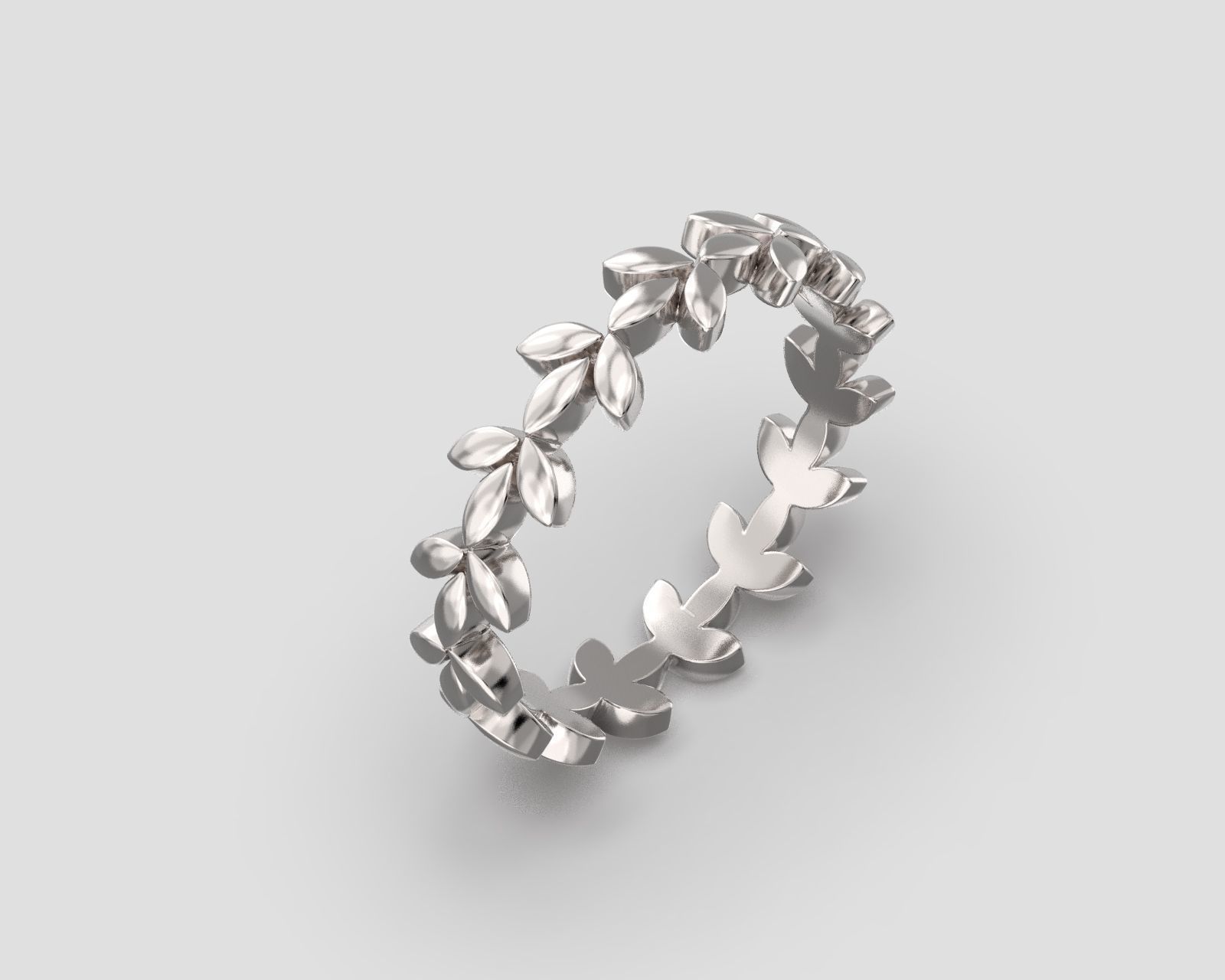 R 193 Leaf style ring 3D print model_2