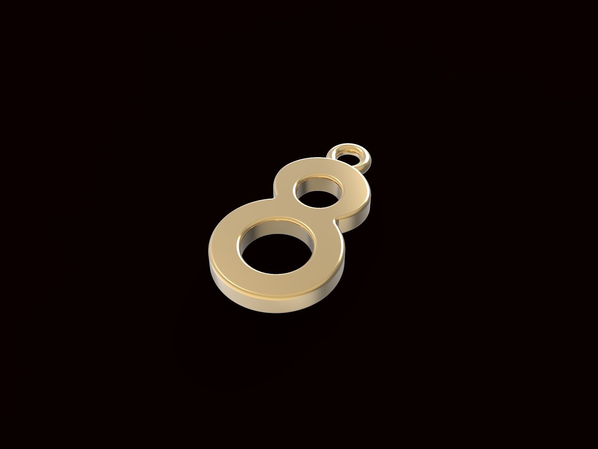 pendant number eight 8 3D print model_1