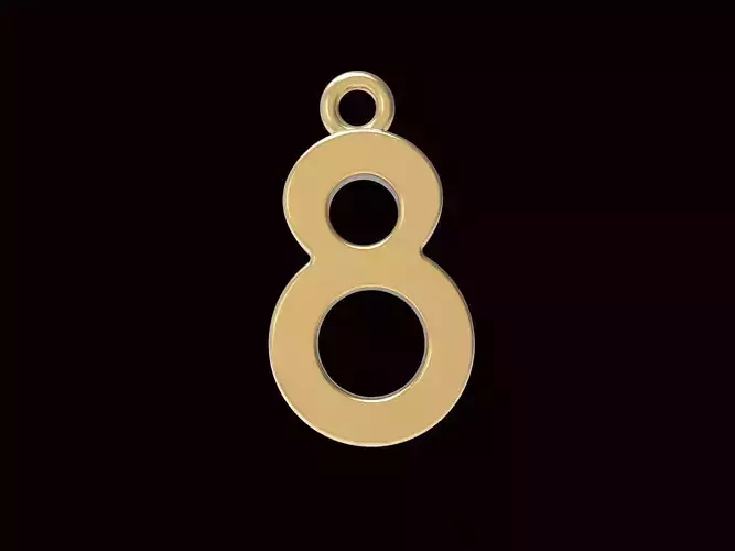 pendant number eight 8 3D print model