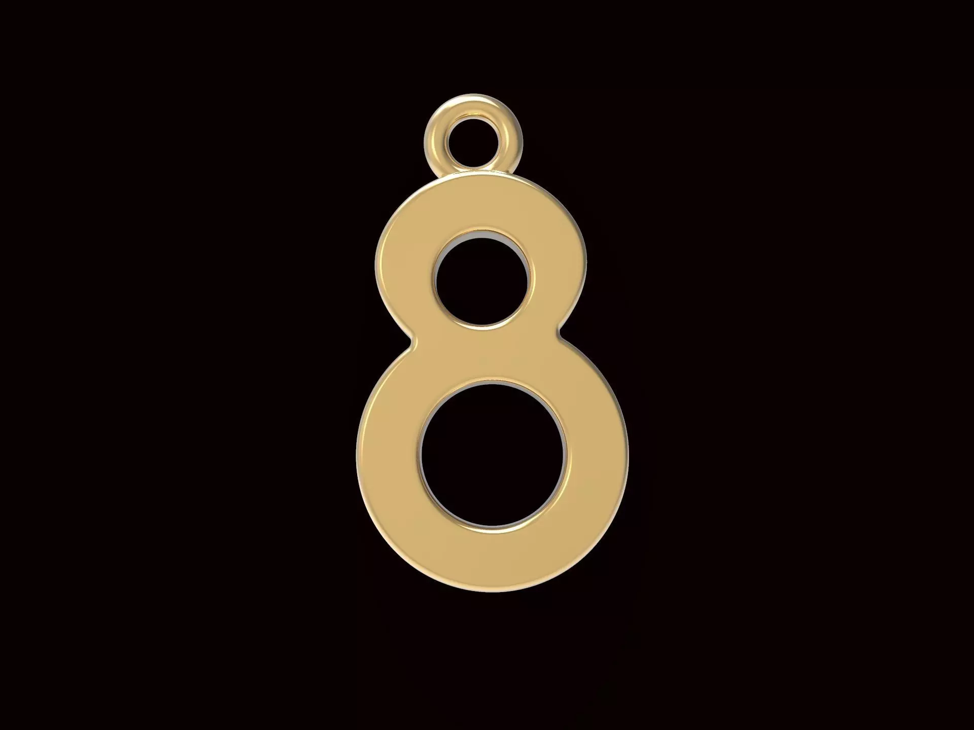 pendant number eight 8 3D print model_0