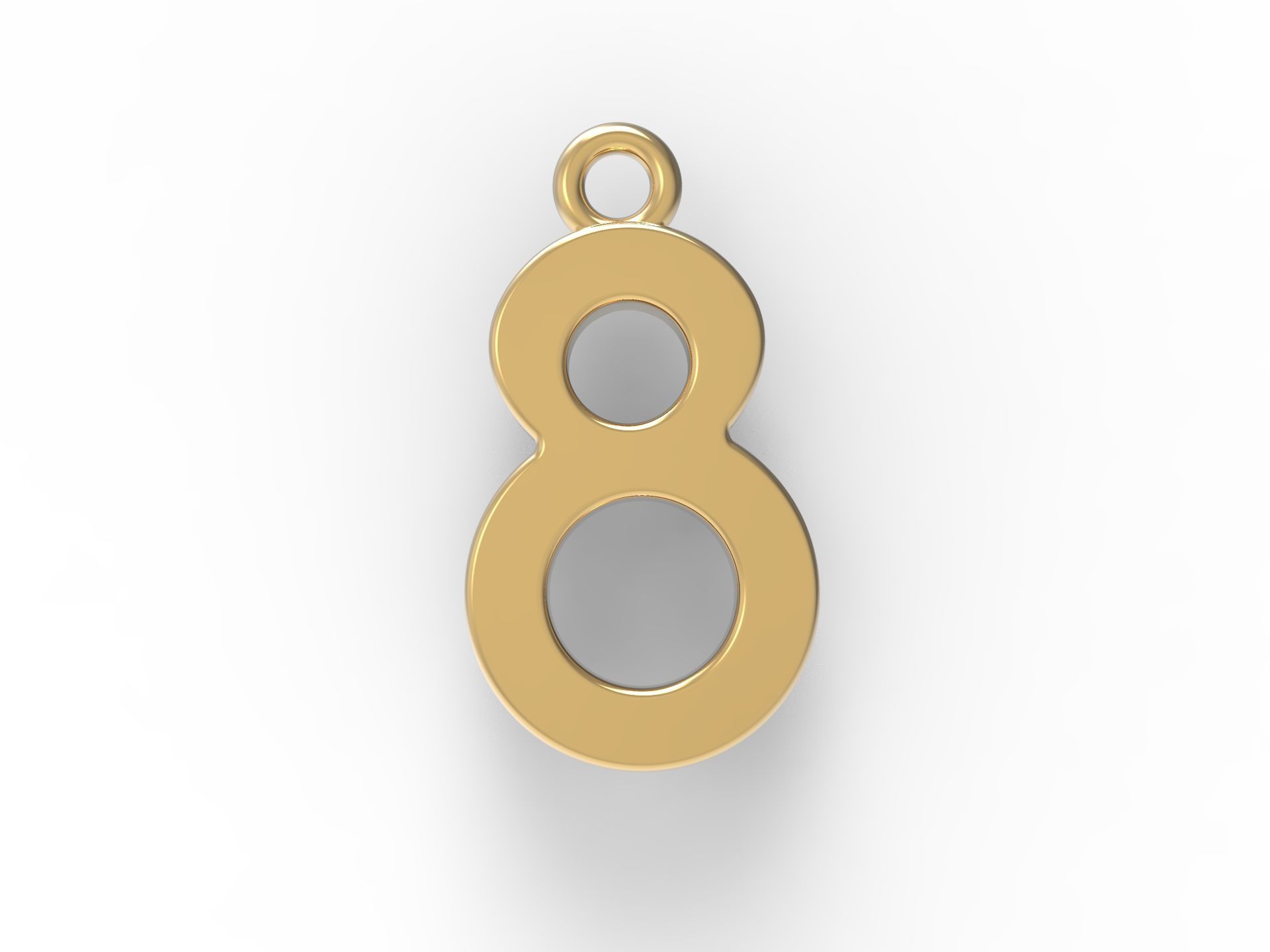 pendant number eight 8 3D print model_2