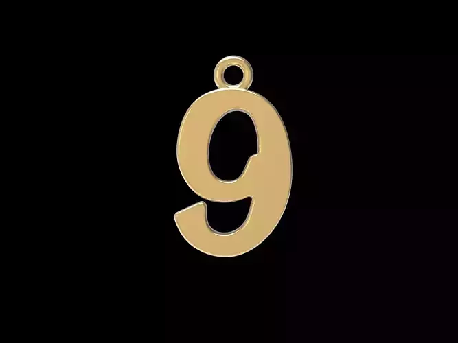 pendant number nine 9 3D print model
