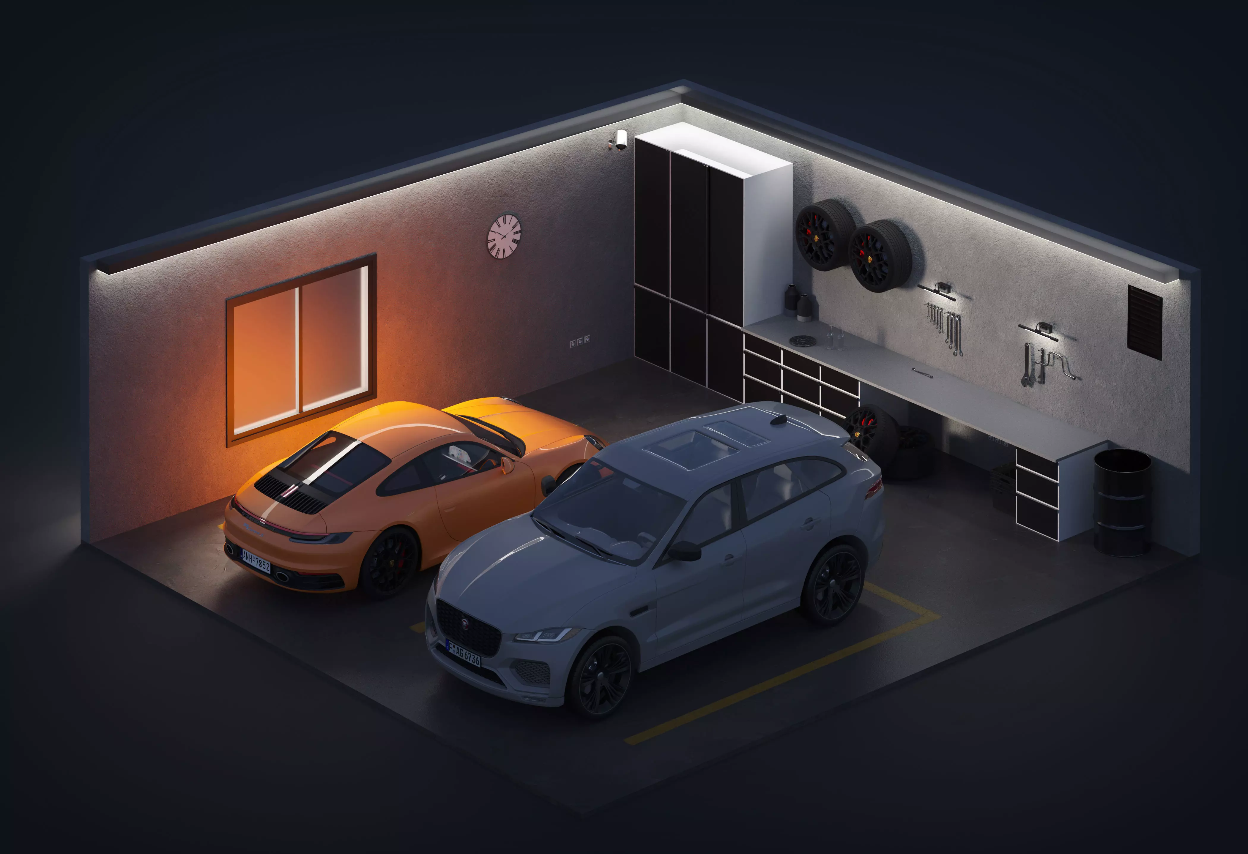 car garage Low-poly 3D model
