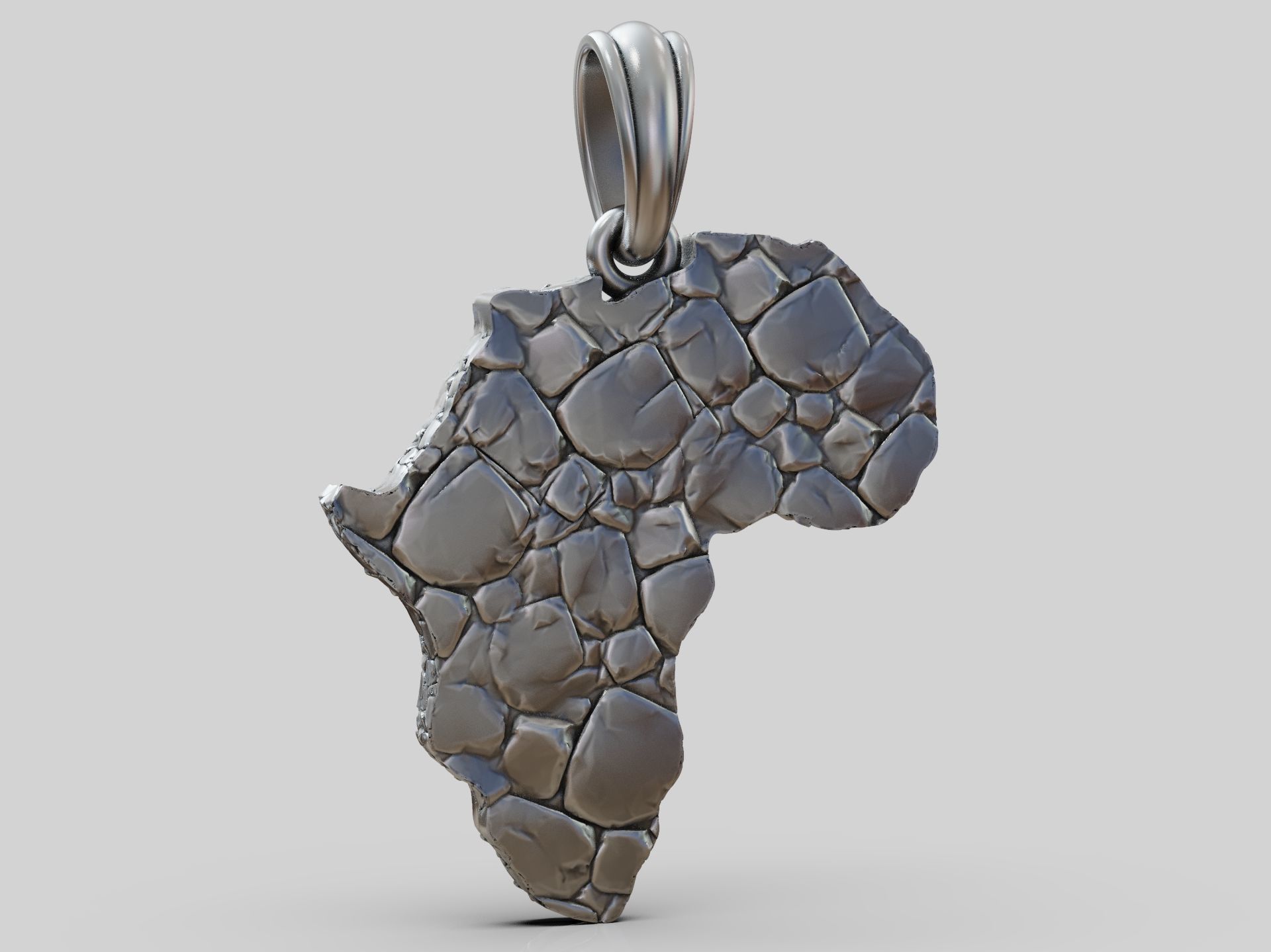 Pendant African continent lions  3D print model_7