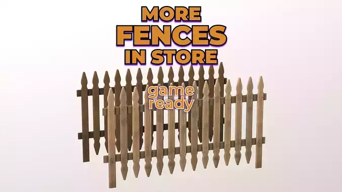 Wooden Fence realistic old dirty garden Free low-poly 3D model