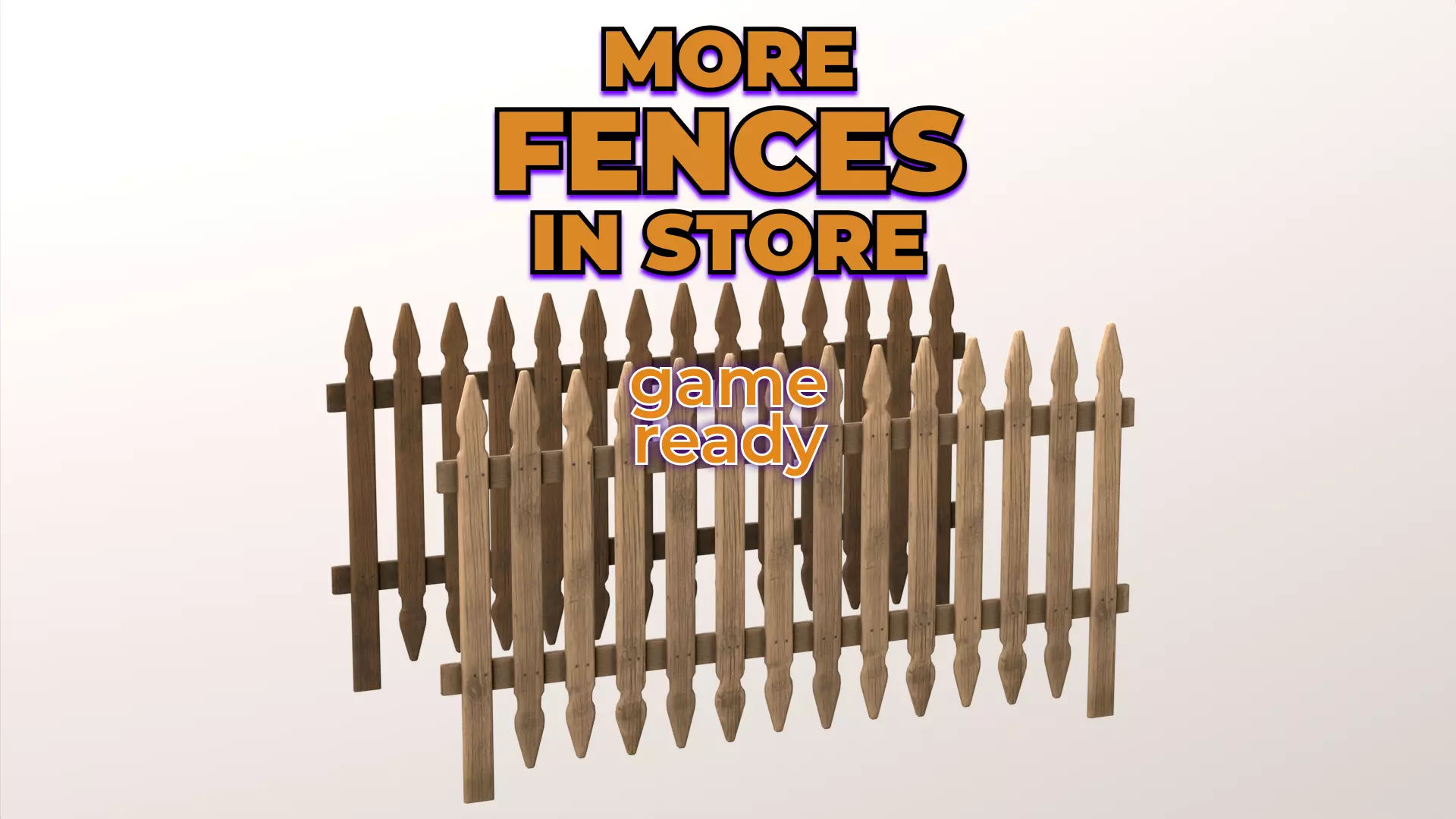 Wooden Fence realistic old dirty garden Free low-poly 3D model