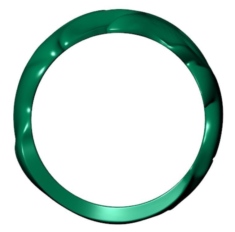 Punk Vine Pattern Silver Men Ring                         3D print model_8