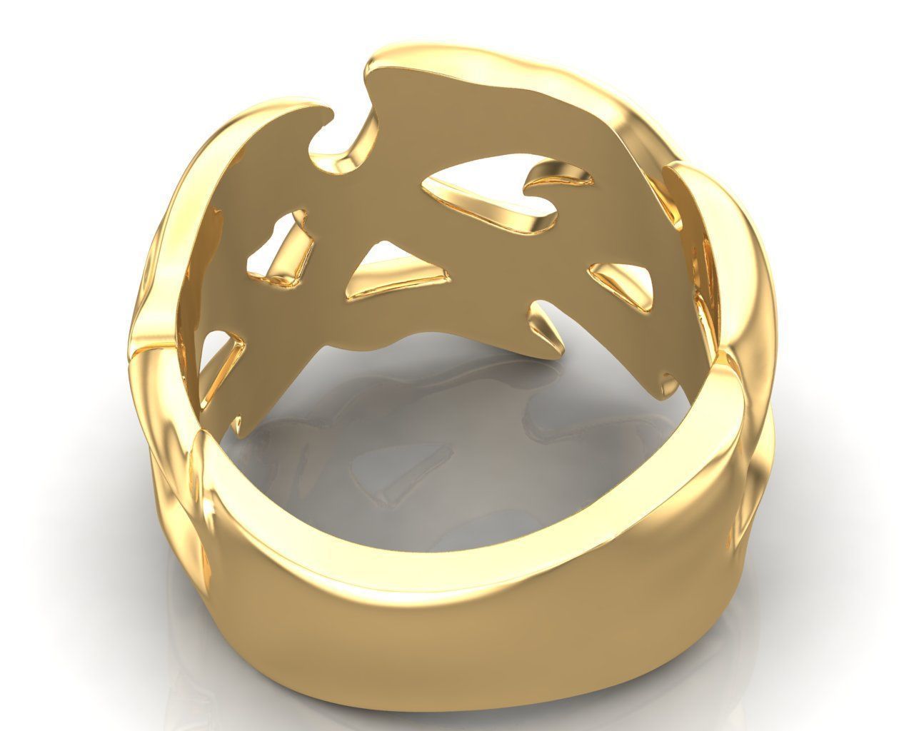 Punk Vine Pattern Silver Men Ring                         3D print model_21