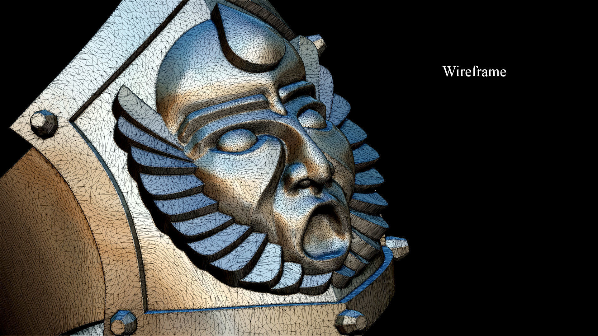 Warrior Mask Ring-CLR STL 3D print model_6