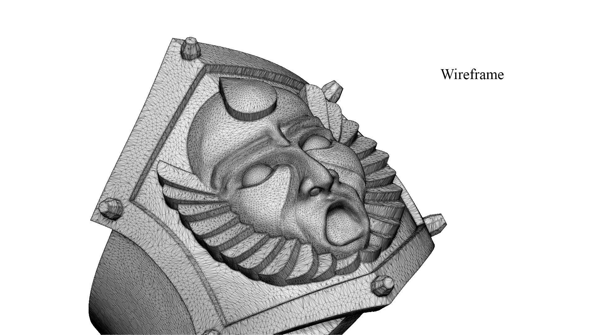 Warrior Mask Ring-CLR STL 3D print model_4