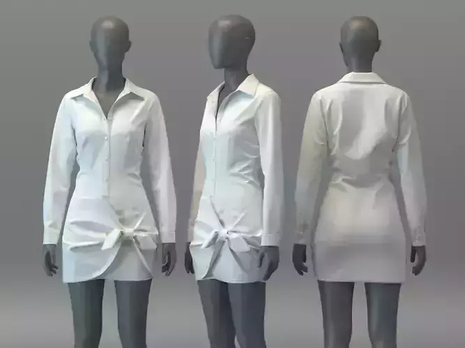 Dress Shirt with Wrap Skirt