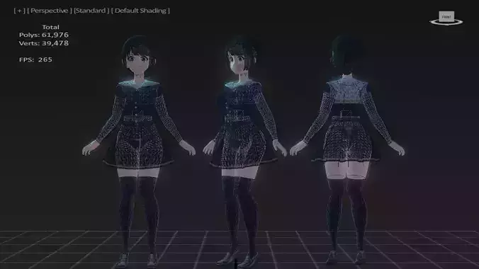 3DsMax Biped Model Mei Asano